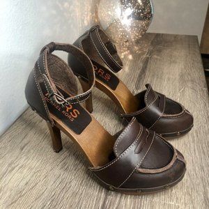 KORS Michael Kors Loafer Heels in Dark Brown NWOT